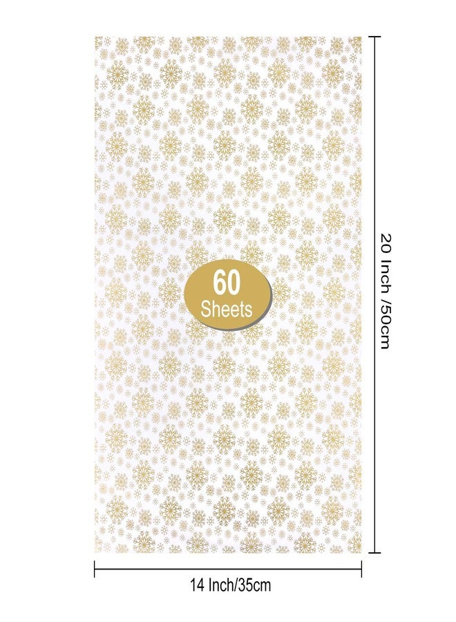 MIAHART 60 Gold Christmas Snowflake Tissue Paper Sheets 50x35cm Christmas Wrapping Paper for DIY and Craft Gift Bags Decorations(Gold) - Image 2